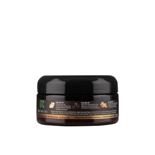 GTC Curly Cream jar shown with its signature root oil ingredients