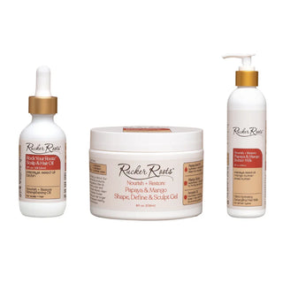 Rucker Roots Papaya & Mango styling bundle with the Curl Defining Gel