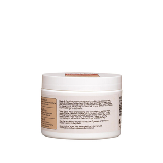 Back label of Rucker Roots Papaya & Mango Curl Defining Gel with ingredients