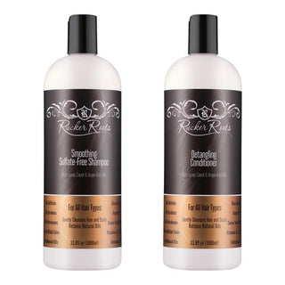 Rucker Roots Smoothing Sulfate-Free Shampoo and Detangling Conditioner 33.8oz liter combo pack, front view