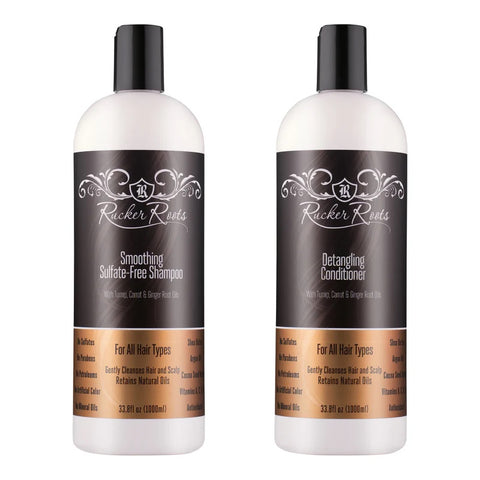 Smoothing Sulfate-Free Shampoo + Detangling Conditioner Combo — 33.8oz