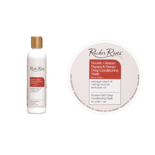 Rucker Roots Papaya & Mango Wash Day bundle with shampoo and deep conditioning mask