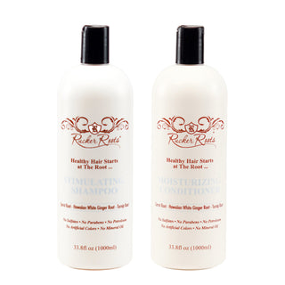 Rucker Roots Stimulating Shampoo and Moisturizing Conditioner 33.8oz liter combo pack